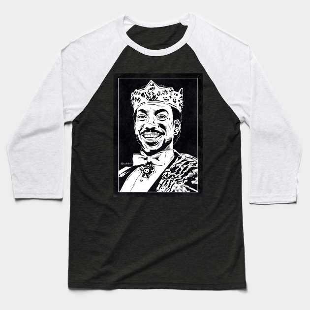 PRINCE AKEEM - Coming to America (Black and White) Baseball T-Shirt by Famous Weirdos